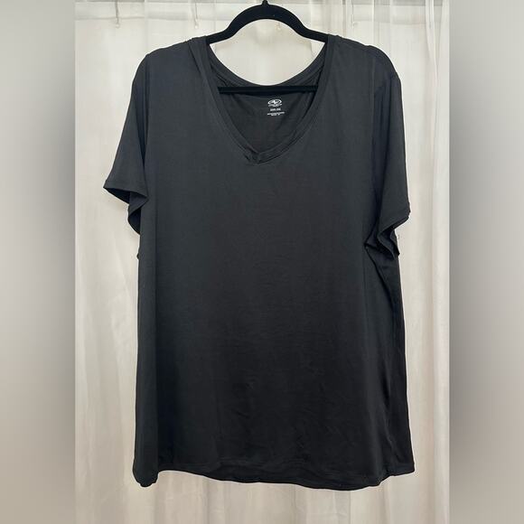 Women’s Athletic Works Black V Neck Short Sleeved Athletic Top Size XXXL - Picture 1 of 4